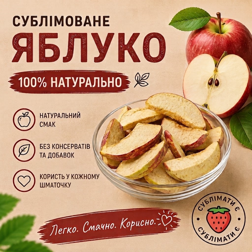 Сублімоване яблуко натуральний фруктовий перекус Сублімоване яблуко натуральний фруктовий перекус